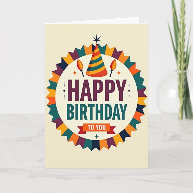 Sweet Birthday Emblem Card (Front)