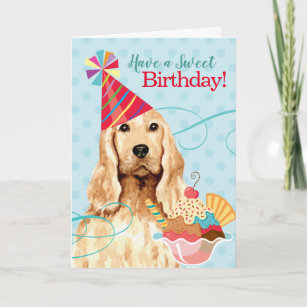 Sweet Birthday English Cocker Spaniel Card