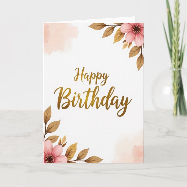 Sweet Birthday Floral Art Card (Front)