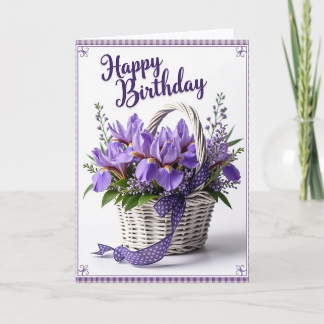 Sweet Birthday Floral Basket Card (Front)