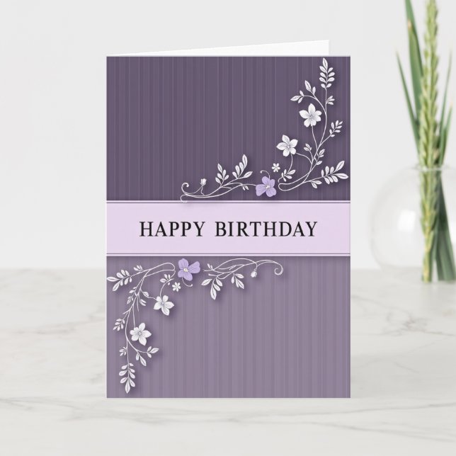 Sweet Birthday Floral Vines Card (Front)