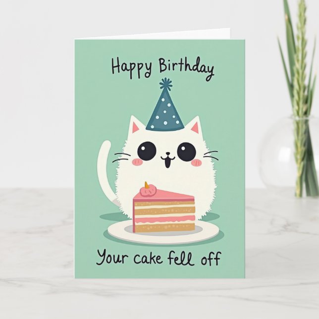 Sweet Birthday Fluffy Cat Card (Front)