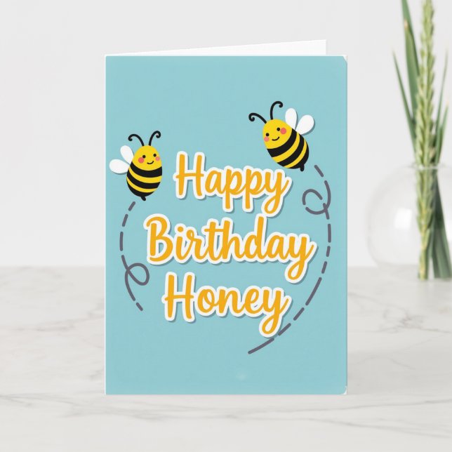 Sweet Birthday Flying Bug Card (Front)