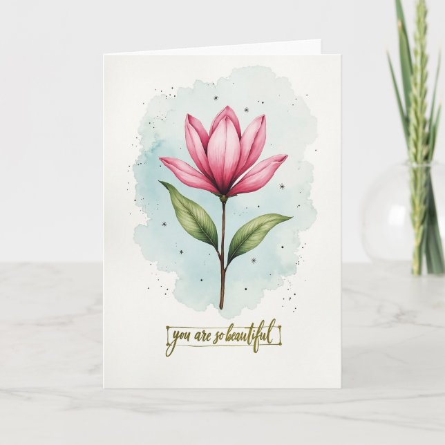 Sweet Birthday Fuchsia Bloom Card (Front)
