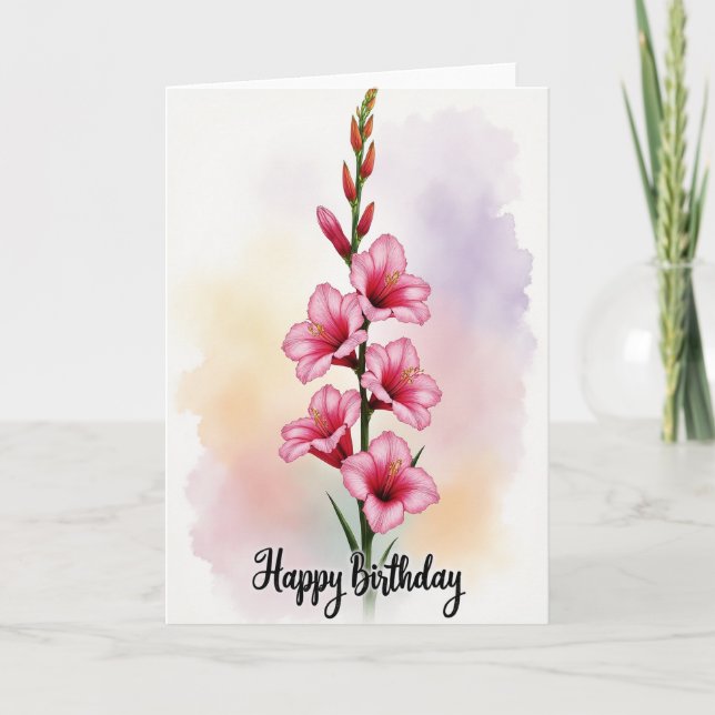 Sweet Birthday Fuchsia Roseate Card (Front)
