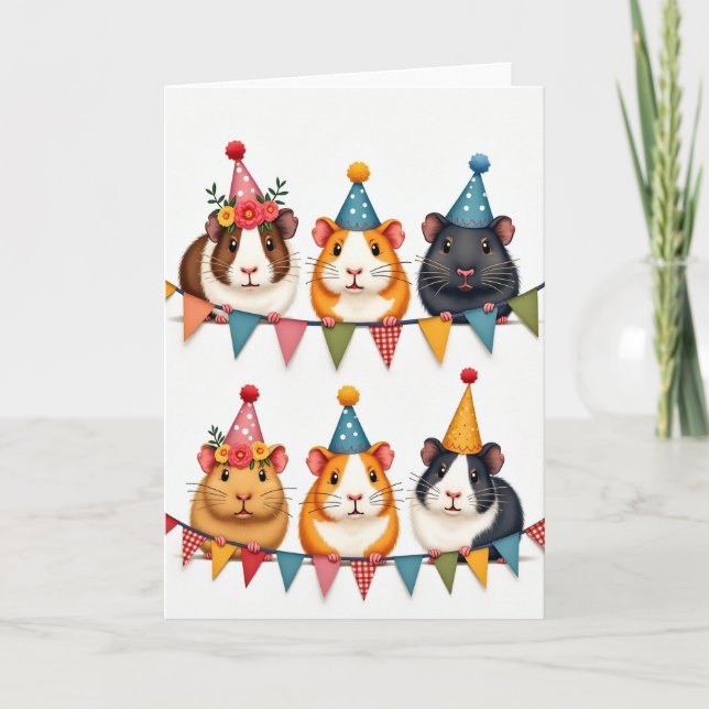 Sweet Birthday Furry Critters Card (Front)