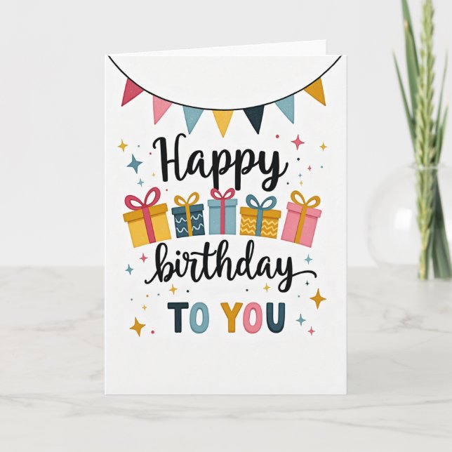 Sweet Birthday Garland Card (Front)