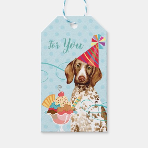 Sweet Birthday German Shorthaired Pointer Gift Tags