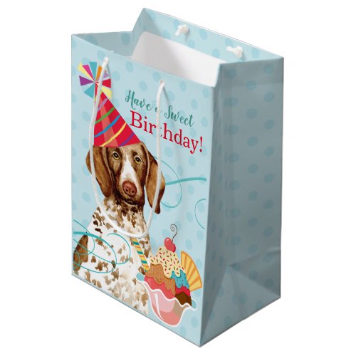 Sweet Birthday German Shorthaired Pointer Medium Gift Bag