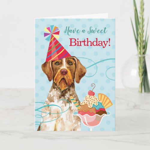Sweet Birthday German Wirehaired Pointer Card