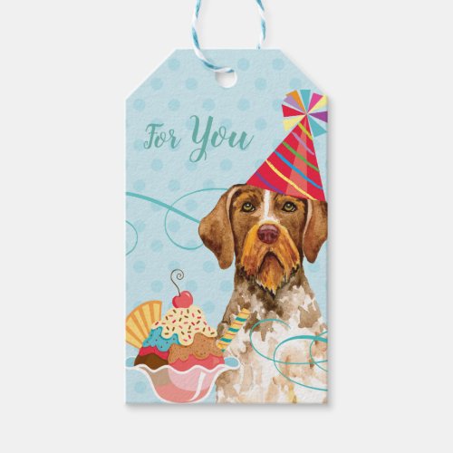 Sweet Birthday German Wirehaired Pointer Gift Tags