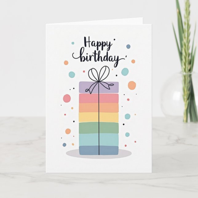 Sweet Birthday Gift Stack Card (Front)
