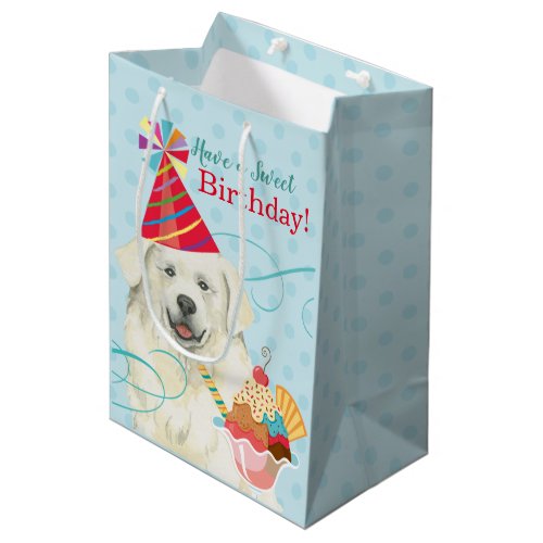 Sweet Birthday Great Pyrenees Medium Gift Bag