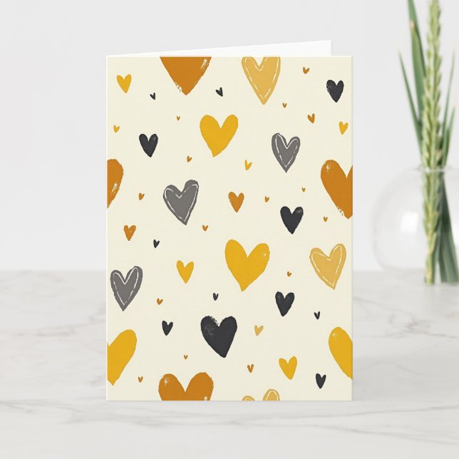 Sweet Birthday Heart Pattern Card (Front)