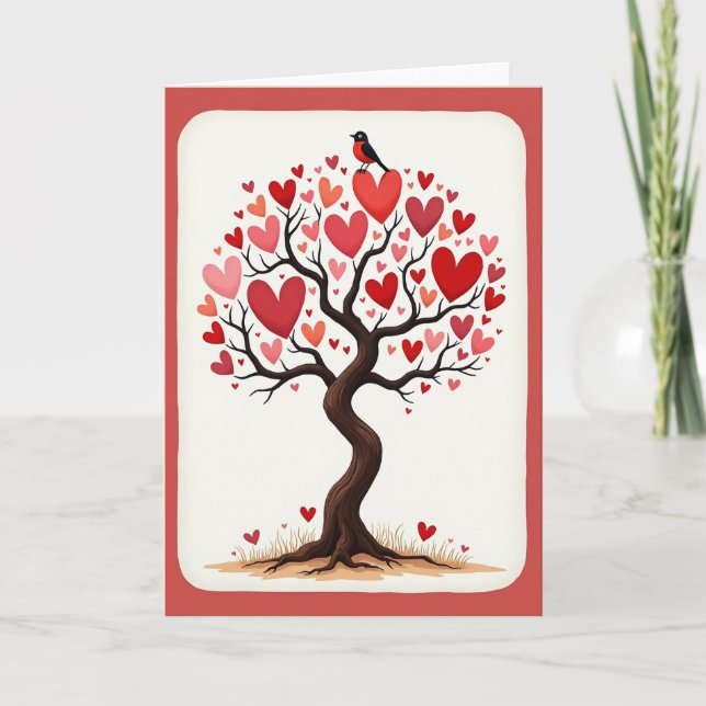 Sweet Birthday Heart Tree Card (Front)
