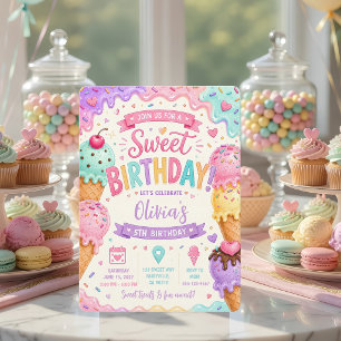 Sweet Birthday Ice Cream Invitation