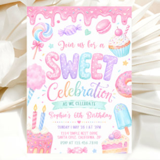Sweet Birthday Invitation, Any Age Birthday Invite