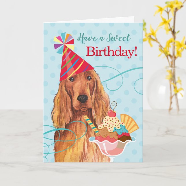 Sweet Birthday Irish Setter Card Zazzle