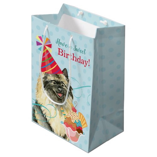 Sweet Birthday Keeshond Medium Gift Bag