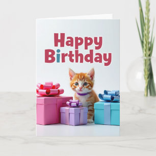 Sweet Birthday Kitten Gifts Card