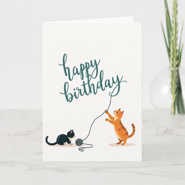 Sweet Birthday Kitty Play Card (Front)