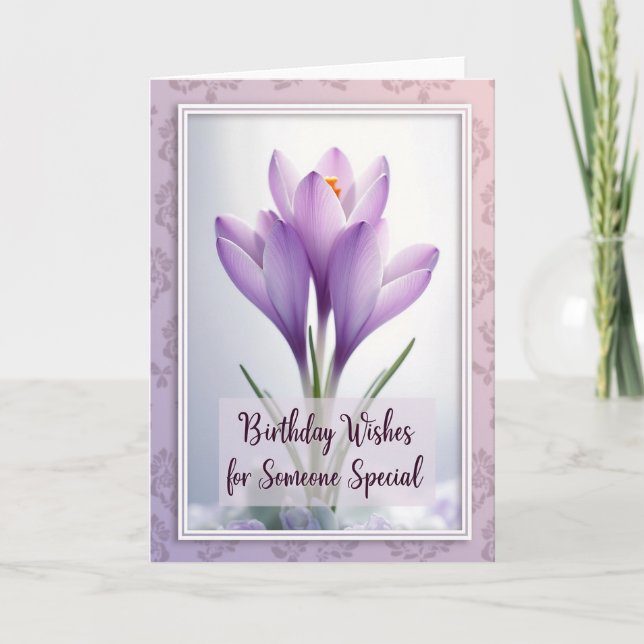 Sweet Birthday Lavender Bloom Card (Front)