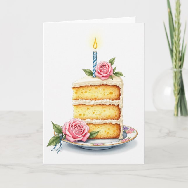 Sweet Birthday Layered Cake Card (Front)