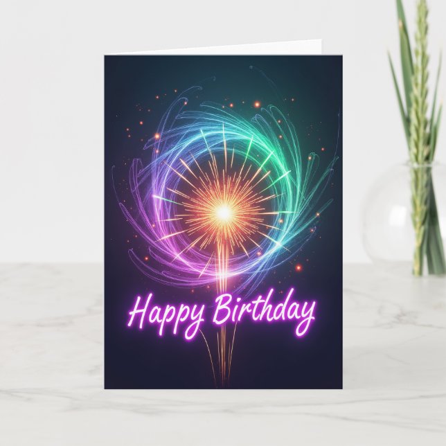 Sweet Birthday Light Burst Card (Front)