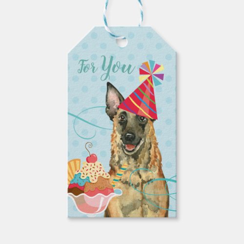 Sweet Birthday Malinois Gift Tags