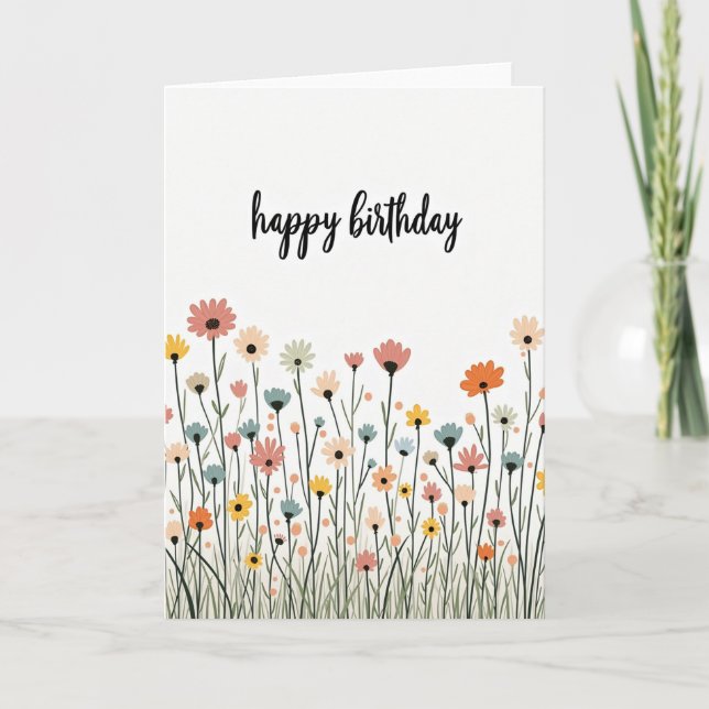 Sweet Birthday Meadow Card (Front)