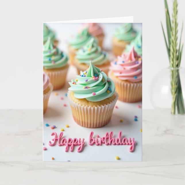 Sweet Birthday Mini Cakes Card (Front)
