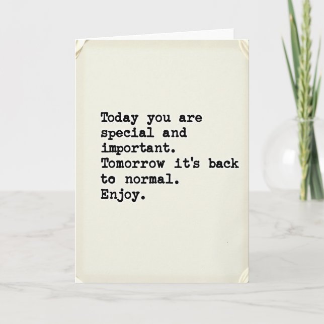 Sweet Birthday Minimalist Text Card (Front)