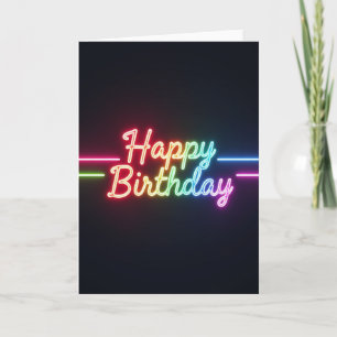 Sweet Birthday Neon Glow Card