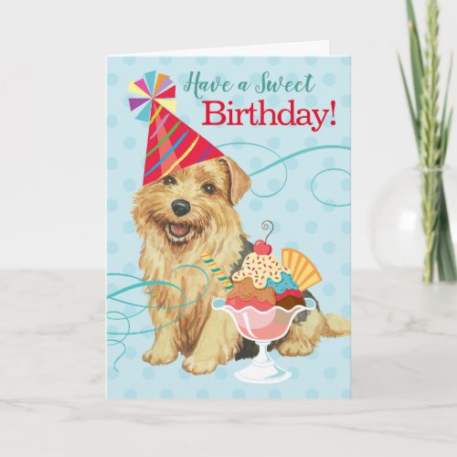 Sweet Birthday Norfolk Terrier Card