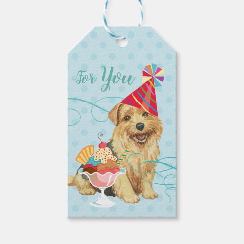 Sweet Birthday Norfolk Terrier Gift Tags