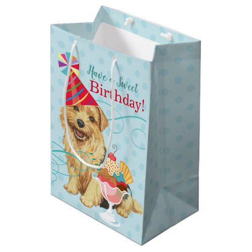 Sweet Birthday Norfolk Terrier Medium Gift Bag