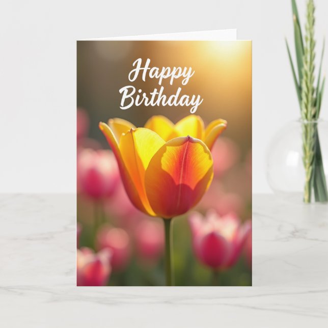 Sweet Birthday Orange Bloom Card (Front)