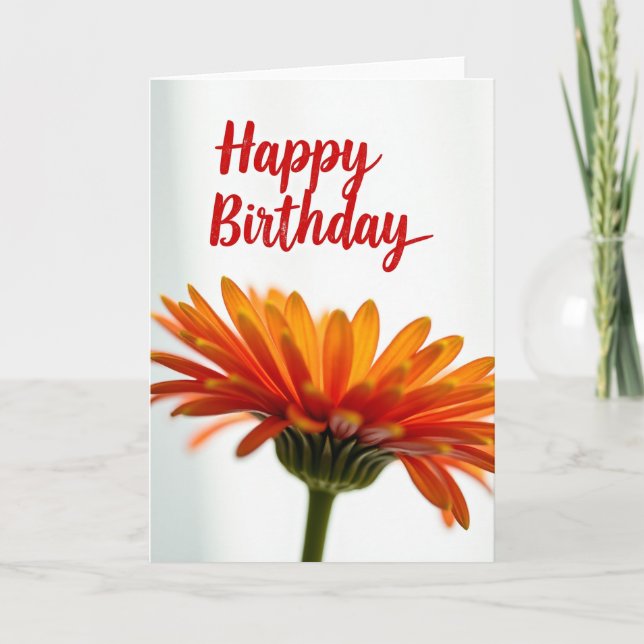 Sweet Birthday Orange Flower Card (Front)