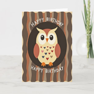 Sweet Birthday Owl Heart Card