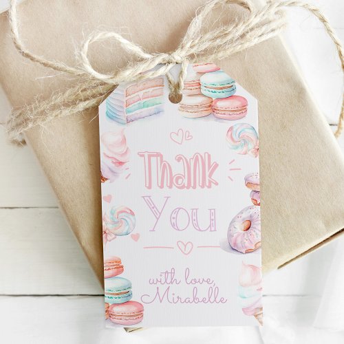 Sweet birthday party pastel thank you gift tags