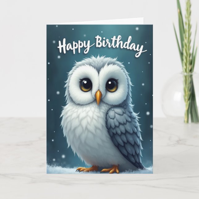 Sweet Birthday Plush Bird Card (Front)