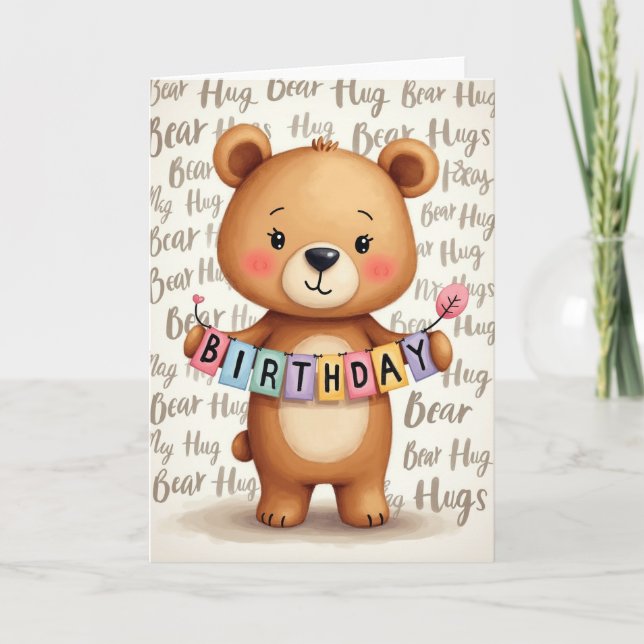 Sweet Birthday Plush Character Card (Front)