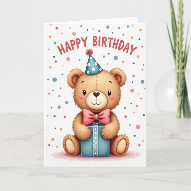 Sweet Birthday Plush Creature Card (Front)