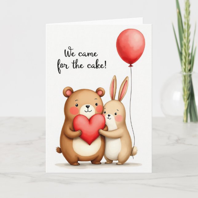 Sweet Birthday Plush Heart Card (Front)