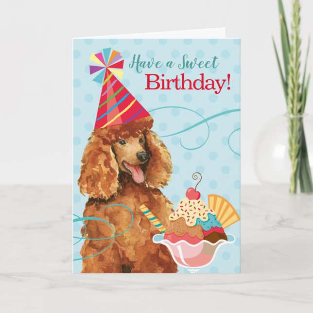 Sweet Birthday Poodle Card (Front)