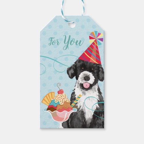 Sweet Birthday Portuguese Water Dog Gift Tags