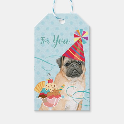 Sweet Birthday Pug Gift Tags