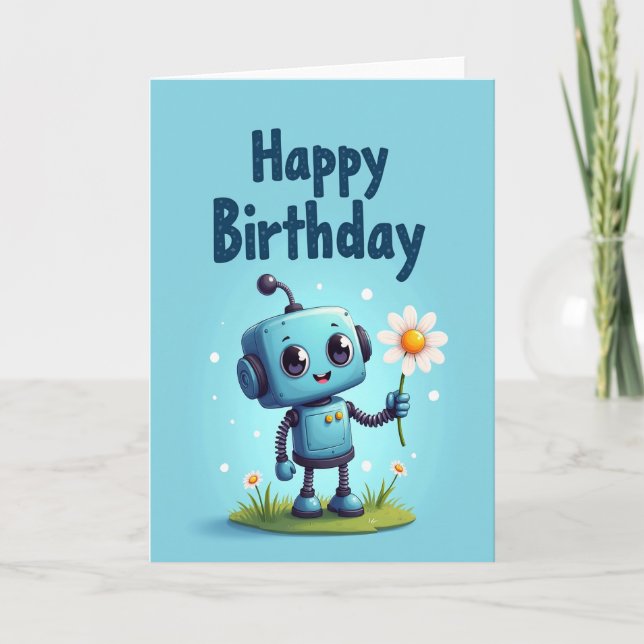 Sweet Birthday Robot Card (Front)