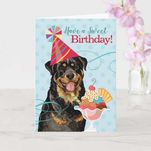 Sweet Birthday Rottweiler Card