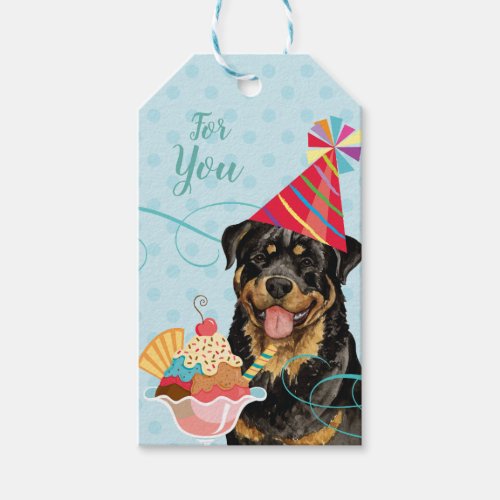 Sweet Birthday Rottweiler Gift Tags